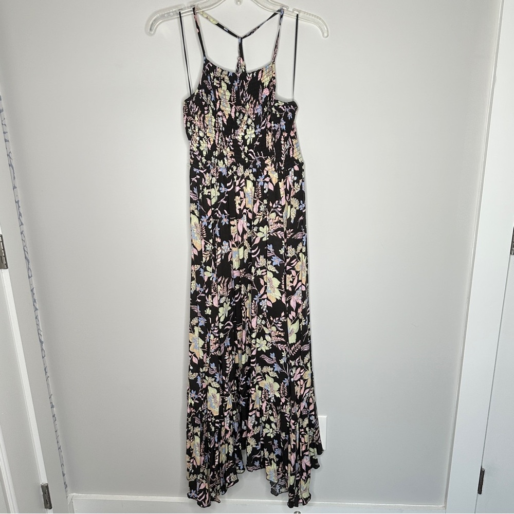 Free People Heat Wave Floral Print High/Low Dress Midnight Combo NWT Size Medium - Picture 8 of 15
